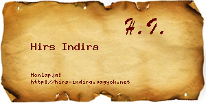 Hirs Indira névjegykártya